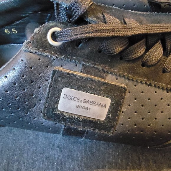 Dolce & Gabbana Black Leather Sneakers - Picture 2 of 7